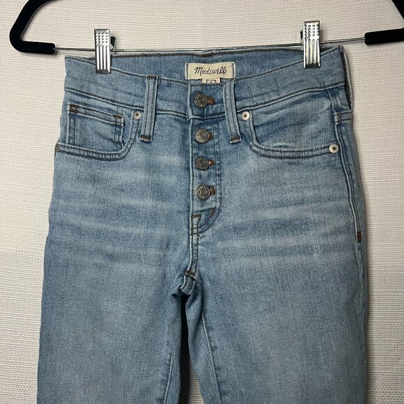 Madewell Denim - Madewell 9” High Rise Skinny Button Fly Denim Jean Sz 23 Light Wash - 0388